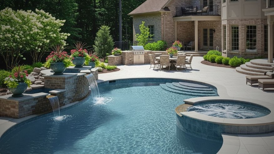 Custom pool construction in Portland, Oregon.